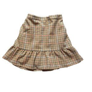 J Crew Skirts Womens 0 (26x16.5)‎ Ruffle Trim Wool Blend Plaid Mercantile A Line